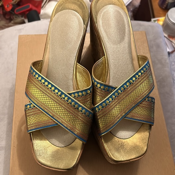 Christian Louboutin Maichor Cork Platform Wedges Sz. 40(10) - Picture 2 of 6